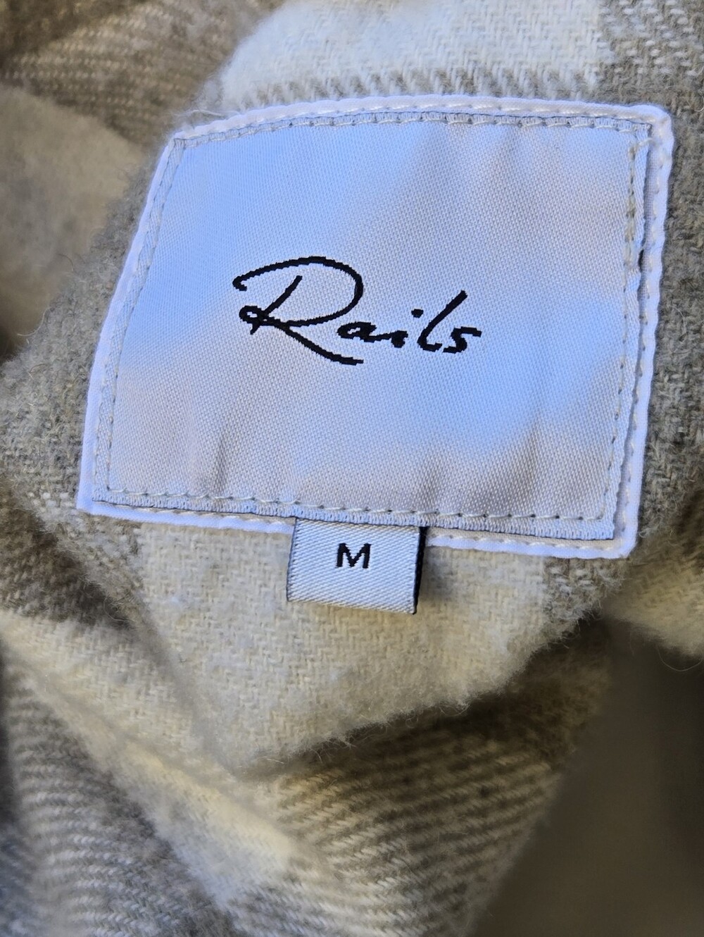 Rails Tripp Ivory Rain Plaid Button-Up Shacket - Beige & White - Picture 7 of 10